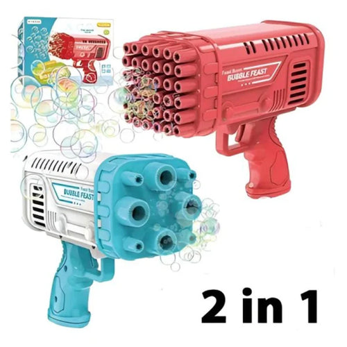 2-In-1 Rocket Bubble Gun