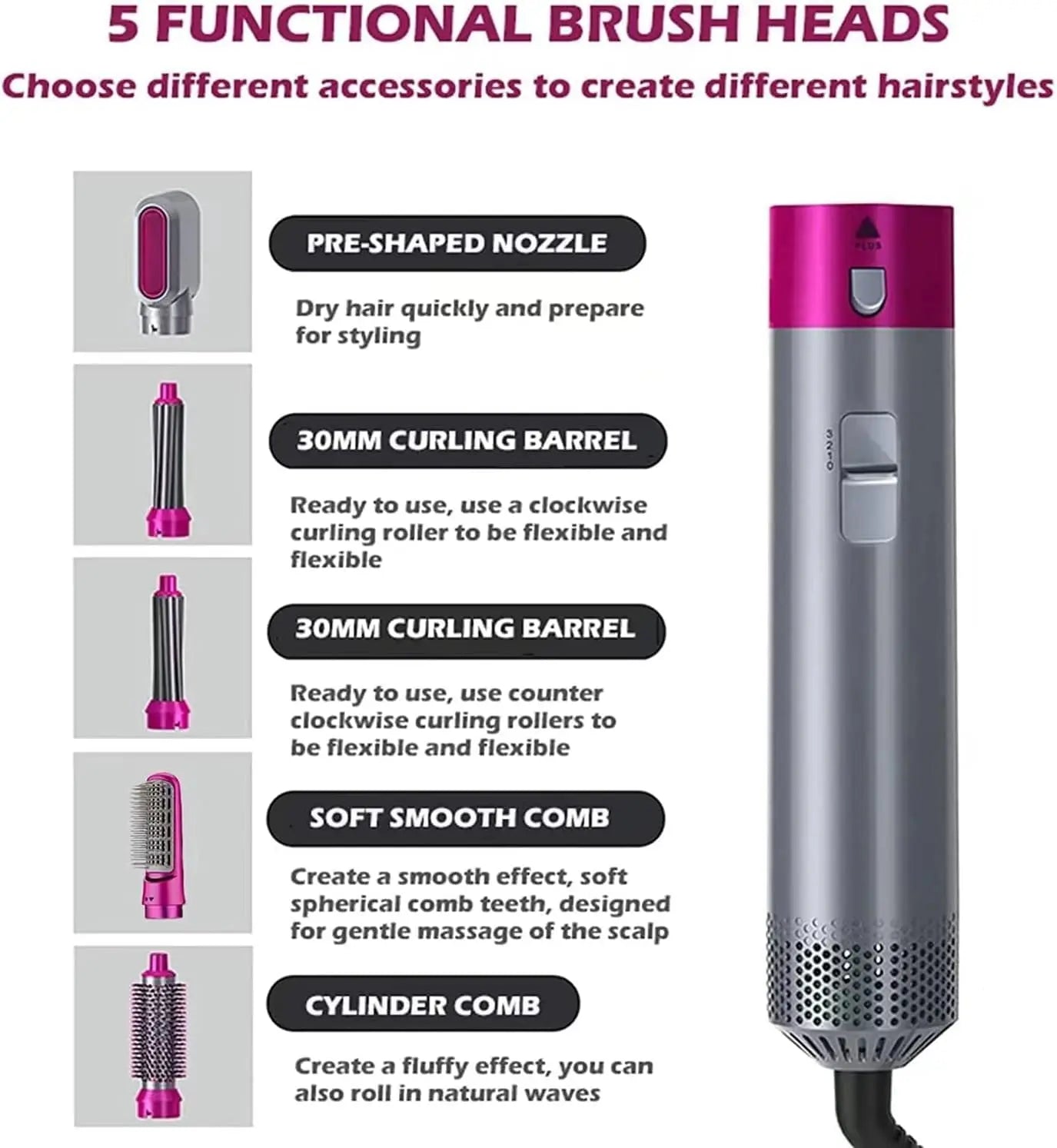 5 in 1 Multifunctional Hair Dryer - Hair Dryer Brush