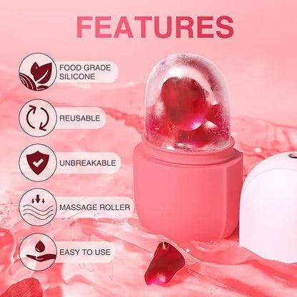 Ice Face Roller for Skincare | Pore Tightening, Puffiness Relief & Skin Glow